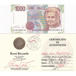 1000 LIRE 1998 SERIE SOSTITUTIVA, PERIZIATA SPL+