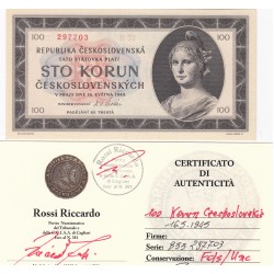 100 KORUN CZECHOSLOVAKIA 1945 