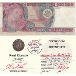 100000 LIRE BOTTICELLI 20 GIUGNO 1978