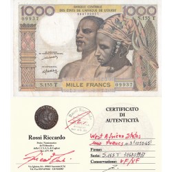 1000 FRANCS 1959-65 WEST AFRICAN STATES 