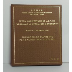 RIPRODUZIONE IN ARGENTO DEL FRANCOBOLLO DA 50 CENTESIMI 1944 LUOGOTENENZA 