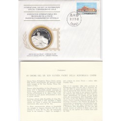INTERNETIONAL SOCIETY OF POSTMASTERS OFFICIAL COMMEMORATIVE ISSUE MEDAGLIA IN ARGENTO 925 '' IN ONORE DEL DR. SUN YAT-SEN, PADRE DELLA REPUBBLICA CINESE 