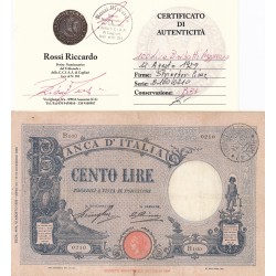 100 LIRE BARBETTI AZZURRINO 12 AGOSTO 1929 BB+