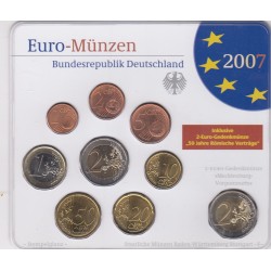 GERMANIA SERIE DIVISIONALE EURO 2007 IN CONFEZIONE ORIGINALE ZECCA STAATLICHE MUNZEN BADEN - WURTTEMBERG STUTTGART -F- 
