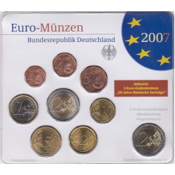 GERMANIA SERIE DIVISIONALE EURO 2007 IN CONFEZIONE ORIGINALE ZECCA HAMBURGISCHE MUNZE -J- 
