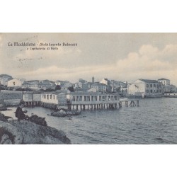 LA MADDALENA- STABILIMENTO BALNEARE E CAPITANERIA DI PORTO , CARTOLINA VIAGGIATA 1912 