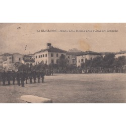 LA MADDALENA- SFILATA DELLA MARINA NELLA PIAZZA DEL COMANDO , CARTOLINA VIAGGIATA 1917