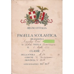 PAGELLA SCOLASTICA REGNO D'ITALIA Anno 1928-29