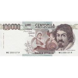 100000 Lire CARAVAGGIO I tipo 1.12.1986 FDS
