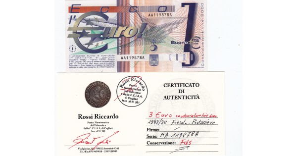 3 EURO BUONO COMUNI DI FIESOLE E PONTASSIEVE 1997/98 FDS-/FDS 