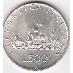 REPUBBLICA ITALIANA 500 LIRE 1960 CARAVELLE, SILVER COIN, FDC